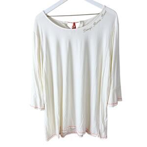 Disney‎ Riveria Resort Cream Top Sz 2x Coral Tassel